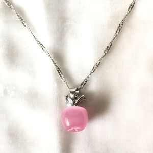 Pink Apple Necklace